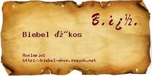 Biebel Ákos névjegykártya
