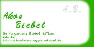 akos biebel business card